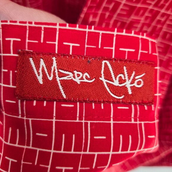 Marc Echo American Street Wear 90s Red White Design Button Down Shirt 3X - Picture 4 of 9